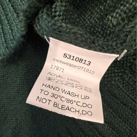 Viva Boutique forest green sweater pearl embellishments long sleeves crewneck M - Picture 6 of 11